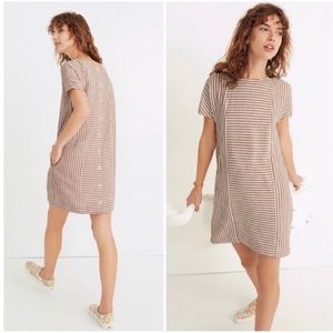 Madewell Striped Tan and White Dress
